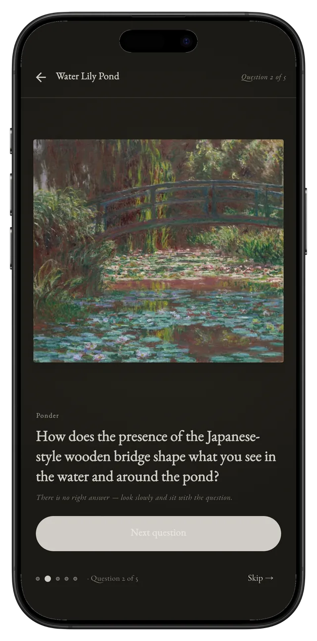 A Ponder question about Monet&rsquo;s Water Lily Pond.